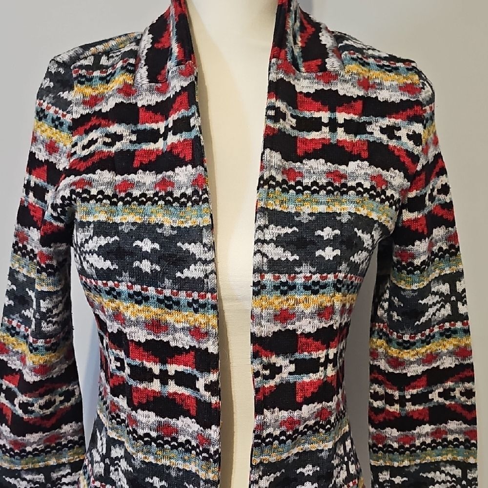 Colorful Patterned Open Cardigan - Picture 4 of 6